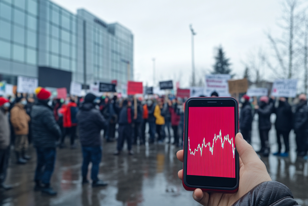 Tesla protests in CAnada affect DOGE price