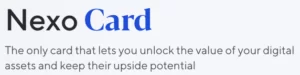 Nexo card screenshot from the website