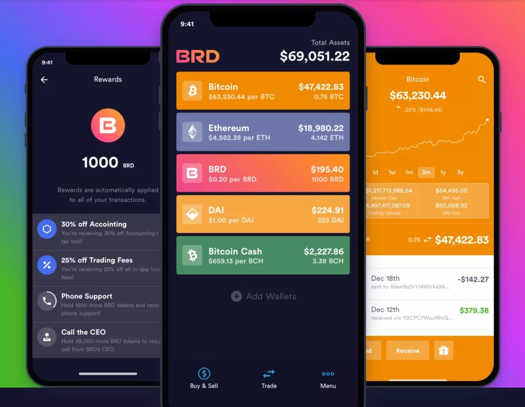 BRD software wallet screenshot