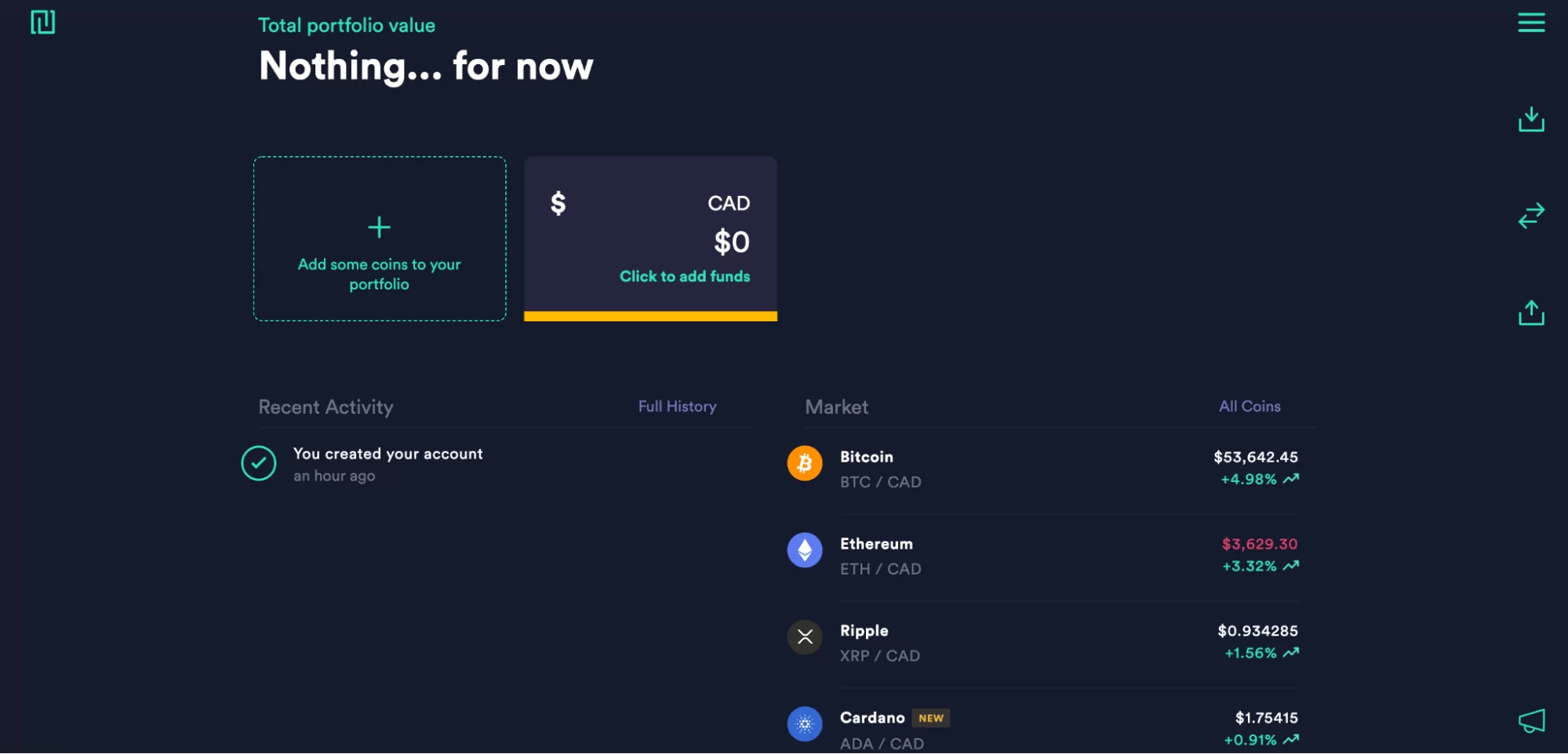 Newton desktop initial interface