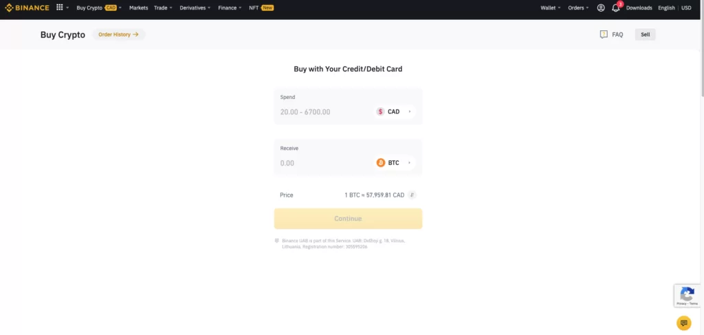 Add funds to Binance from Canadian bak account