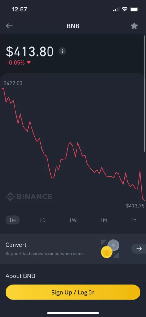 Binance app interface #2