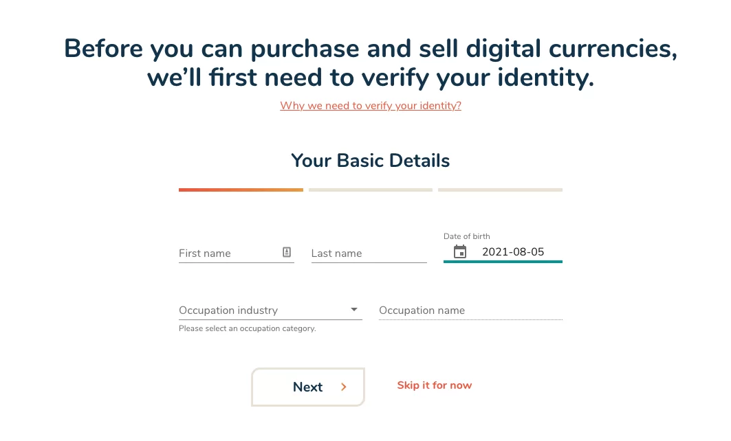 Reviewing identity verification process at Bitbuy