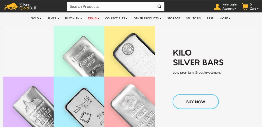 Silver Gold Bull website screenshot