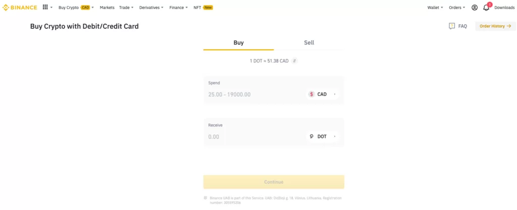 How to buy Polkadot on Binance crypto exchange