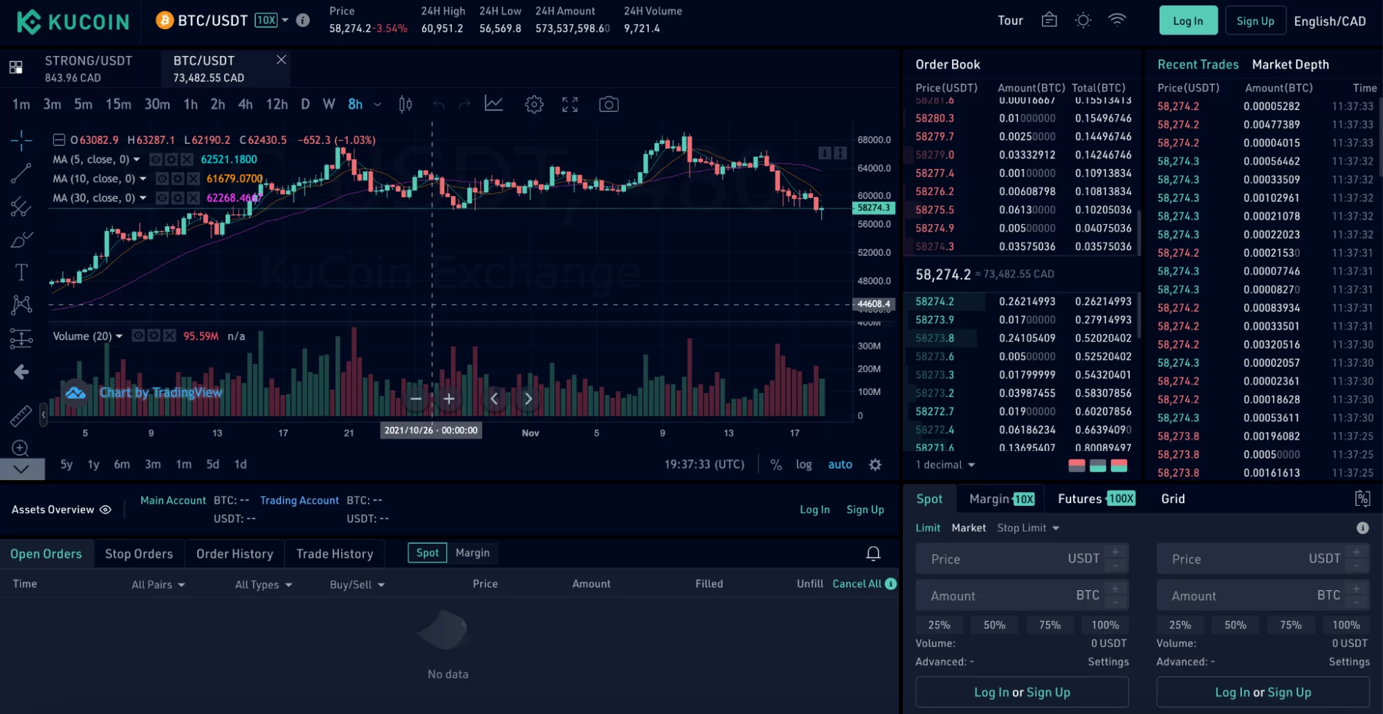 Kucoin crypto exchange desktop interface