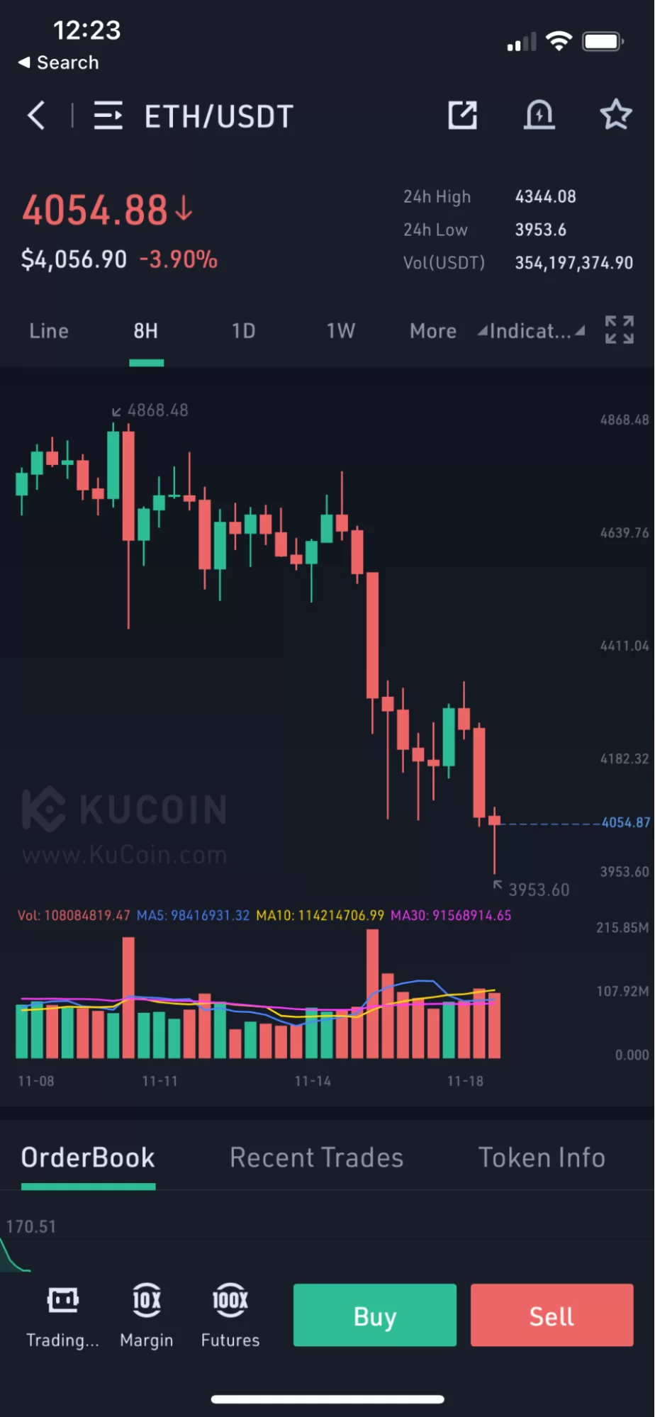 Kucoin app screenshot