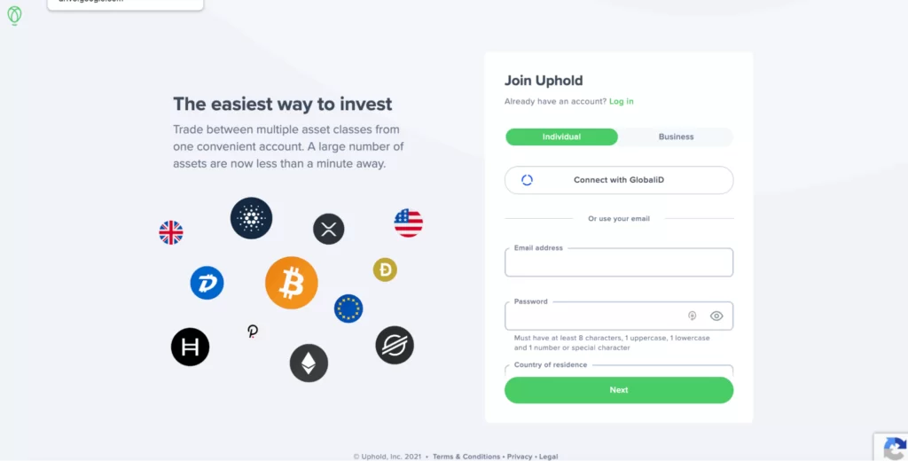 Reviewing Uphold crypto exchange registration process