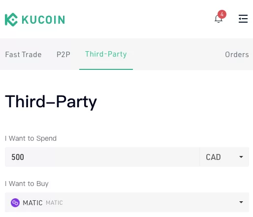 Buying Polygon MATIC on Kucoin