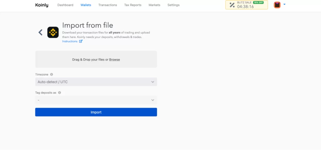 Importing crypto transaction in order to report cryptocurrency taxes in Canada