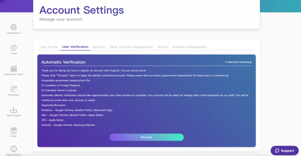 Confirming governmental ID with VirgoCX