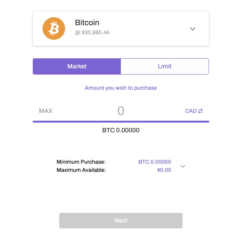 Finilizing bitcoin order with Coinberry