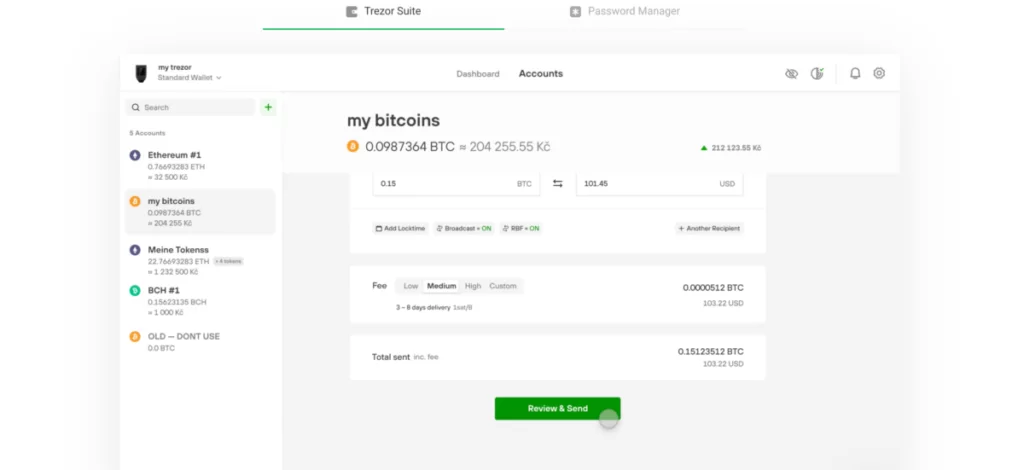 Trezor Desktop view