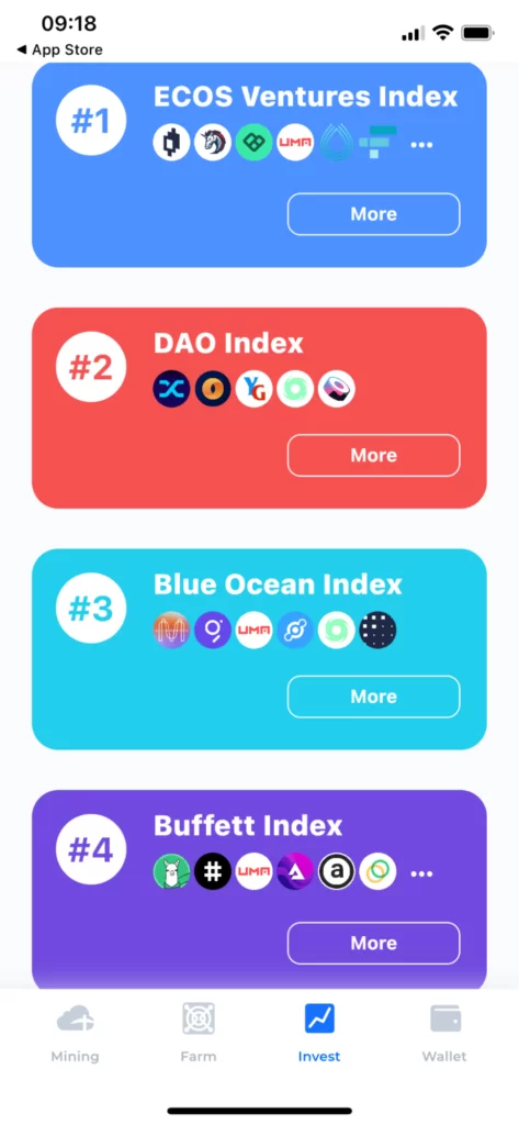 indexes on ECOS platform