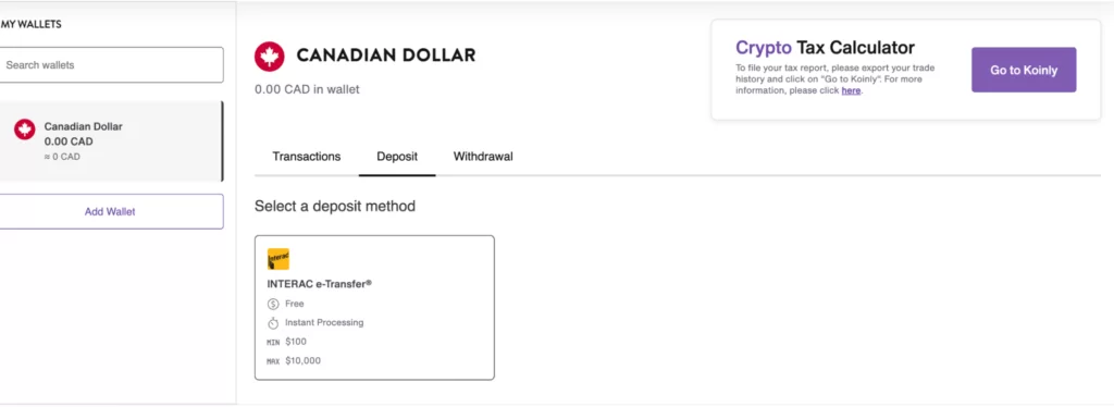 Depositing money to Catalyx crypto exchange after account verification