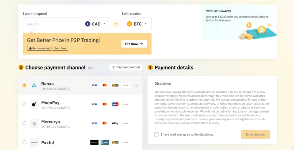 List of third-party providers to deposit to ByBit for Canadians