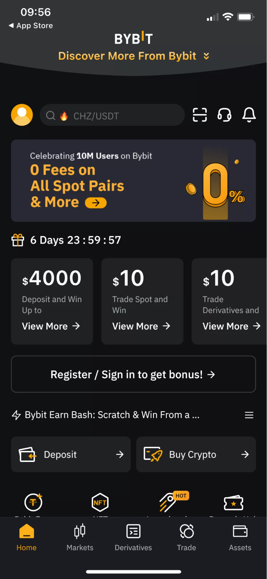 ByBit's mobile app screenshot from my account