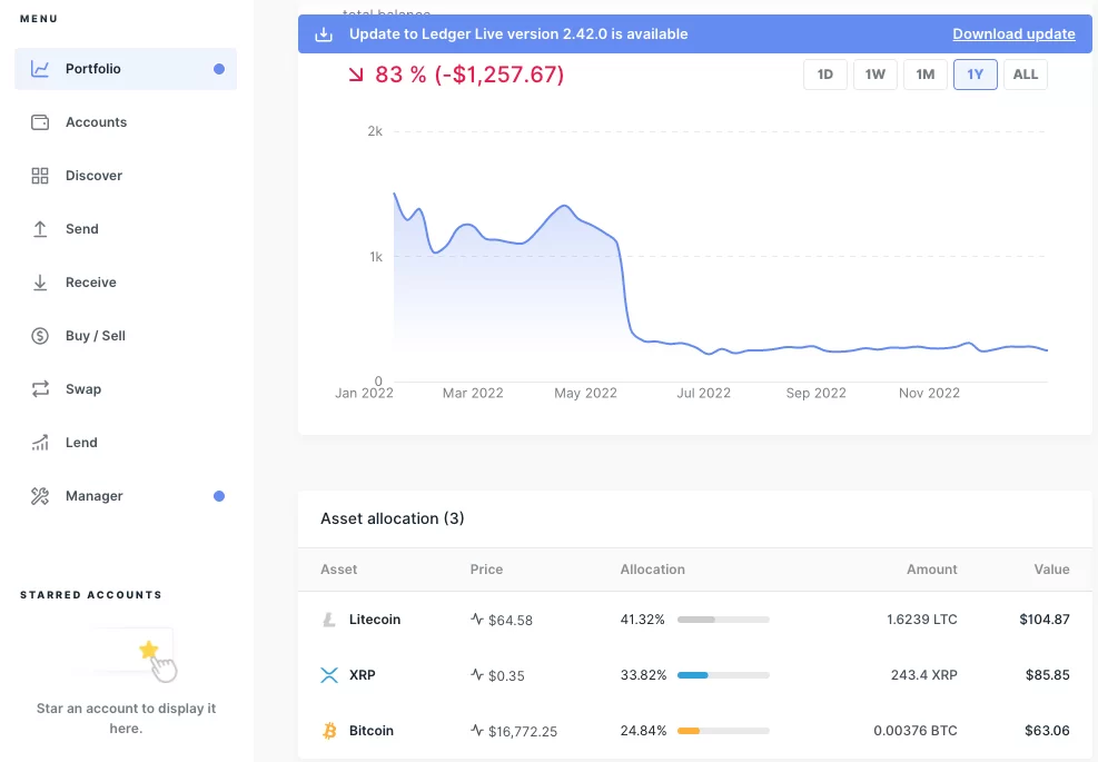 I am using Ledger Live app