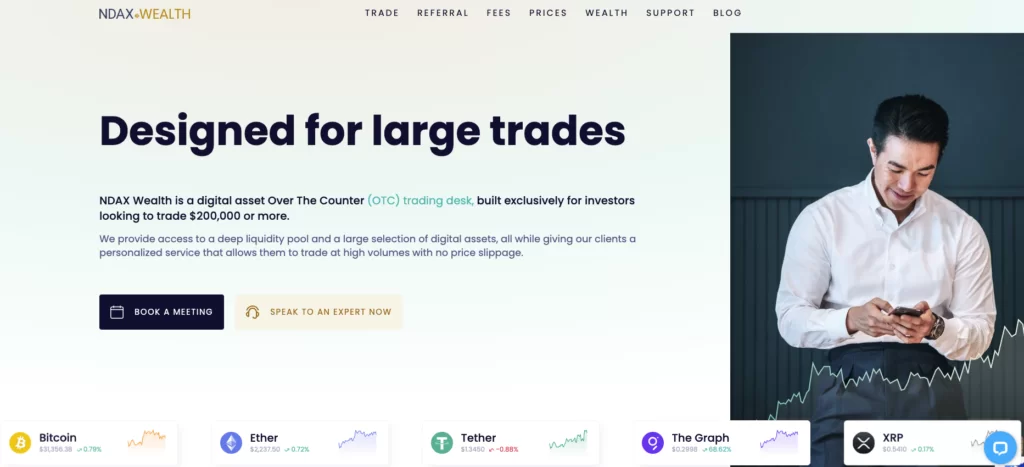 NDAX Wealth platform for trading large amount of crypto
