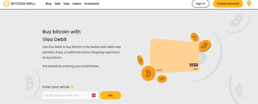 Bitcoin Well main screen