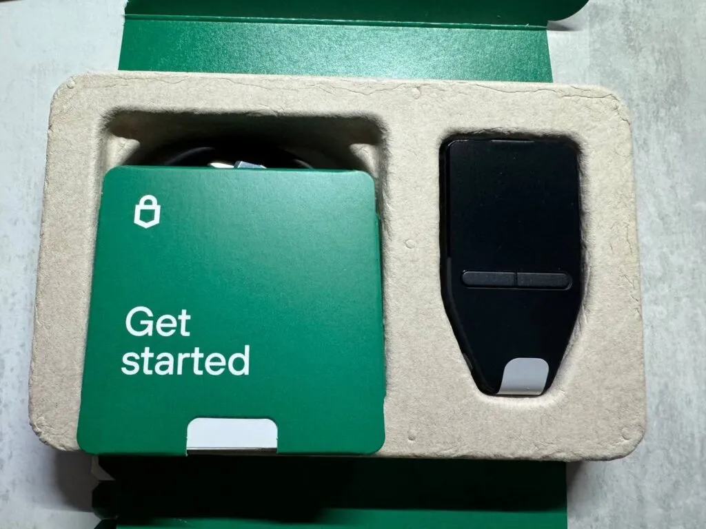 Trezor Model T crypro wallet in the box