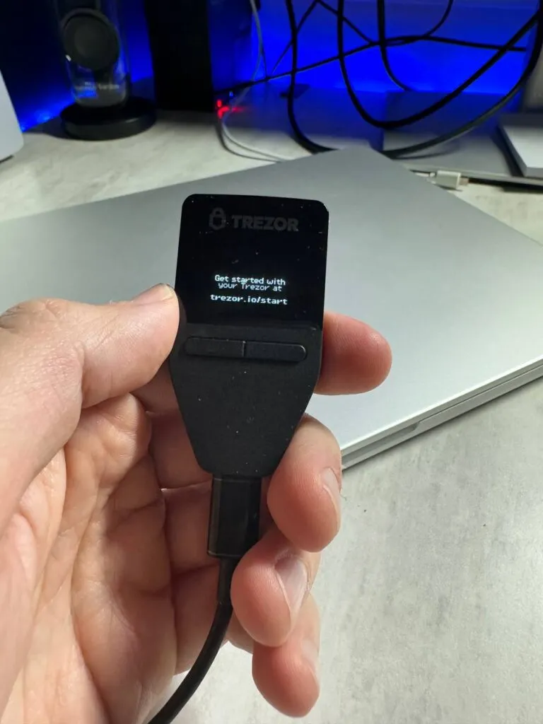 setting up Trezor Model T crypto wallet